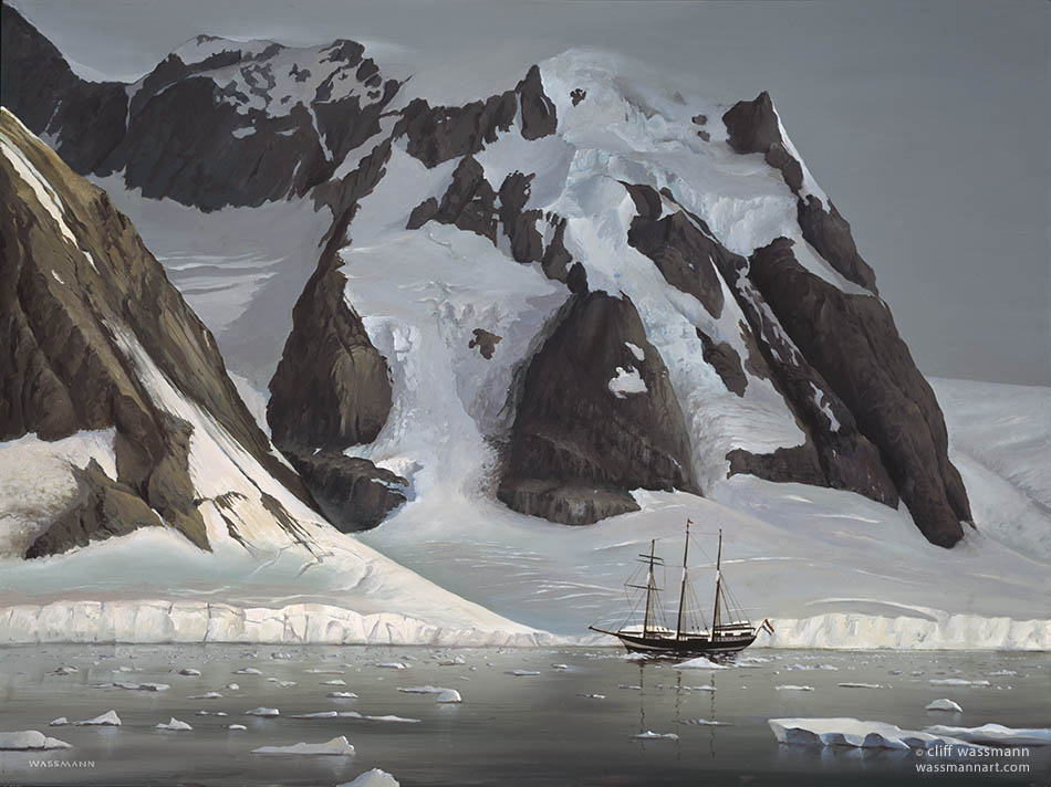 Tall ship in Antarctica